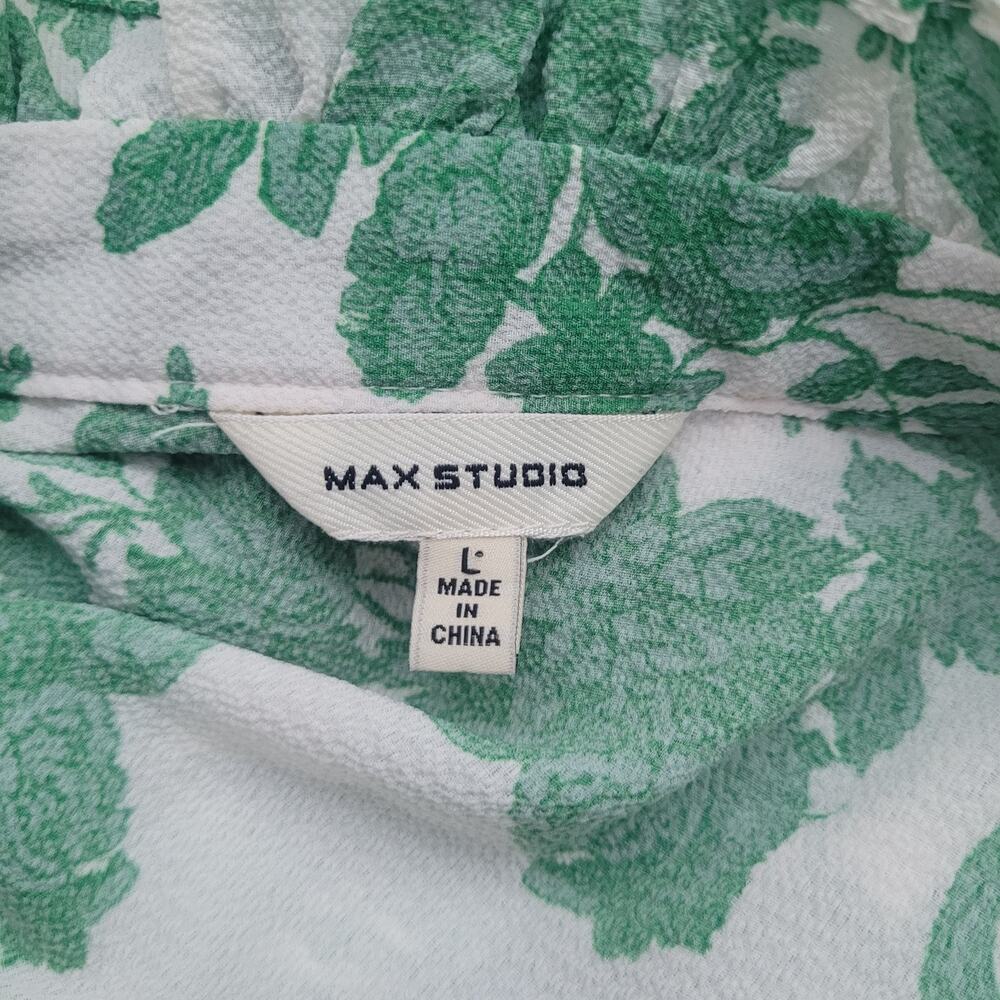 Max Studio Ruffle Collar Floral Print Tiered Maxi Dress L Peasant Cottagecore - Picture 6 of 10